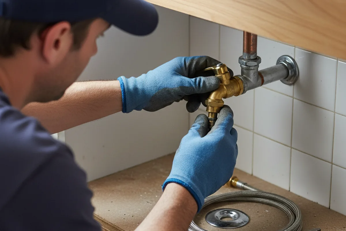 Shutoff valve and fitting work during Faucet and Fixture Repair in Harrells